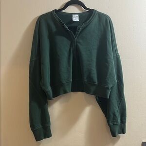 Aerie Forest Green Textured Top